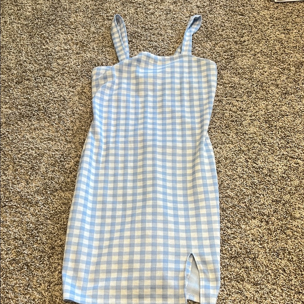 Rue21 Light Blue and White Checkered Dress